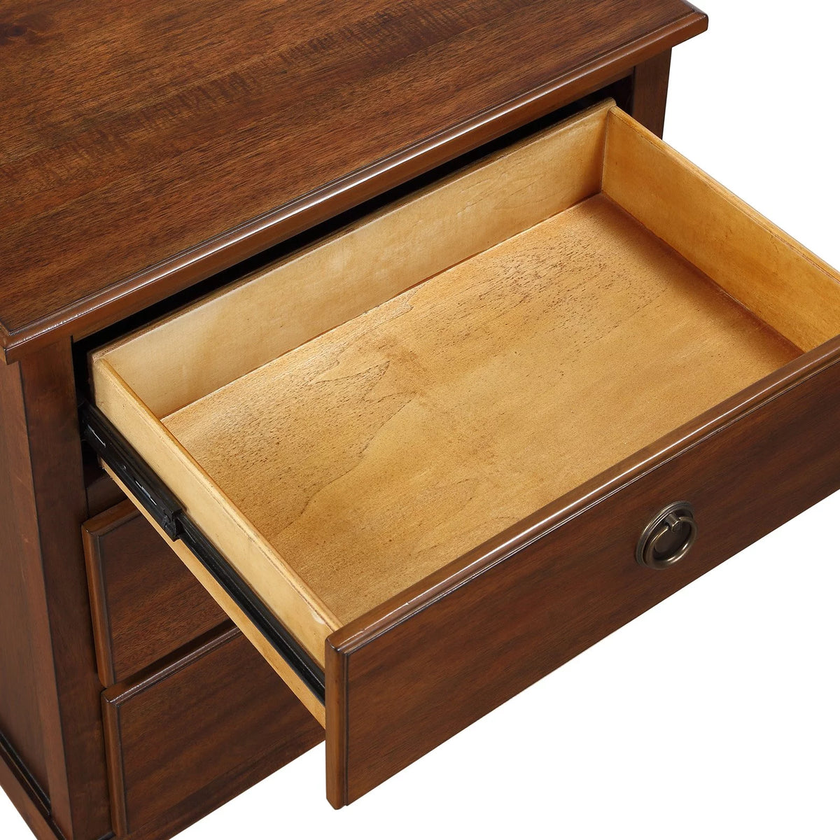 Brown 3-Drawer Wood Nightstand M1342