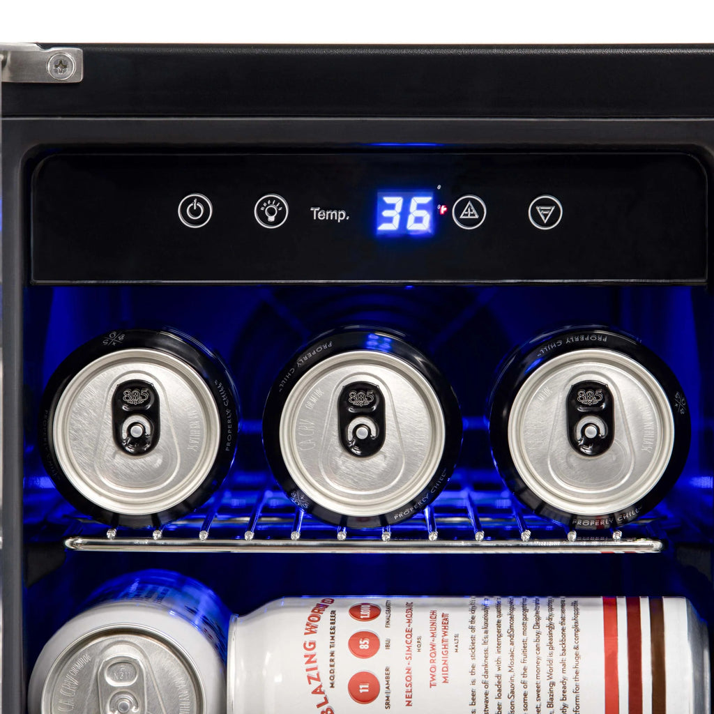 18 Bottle 60 Can Dual Zone Stainless Steel Wine and Beverage Refrigerator W879
