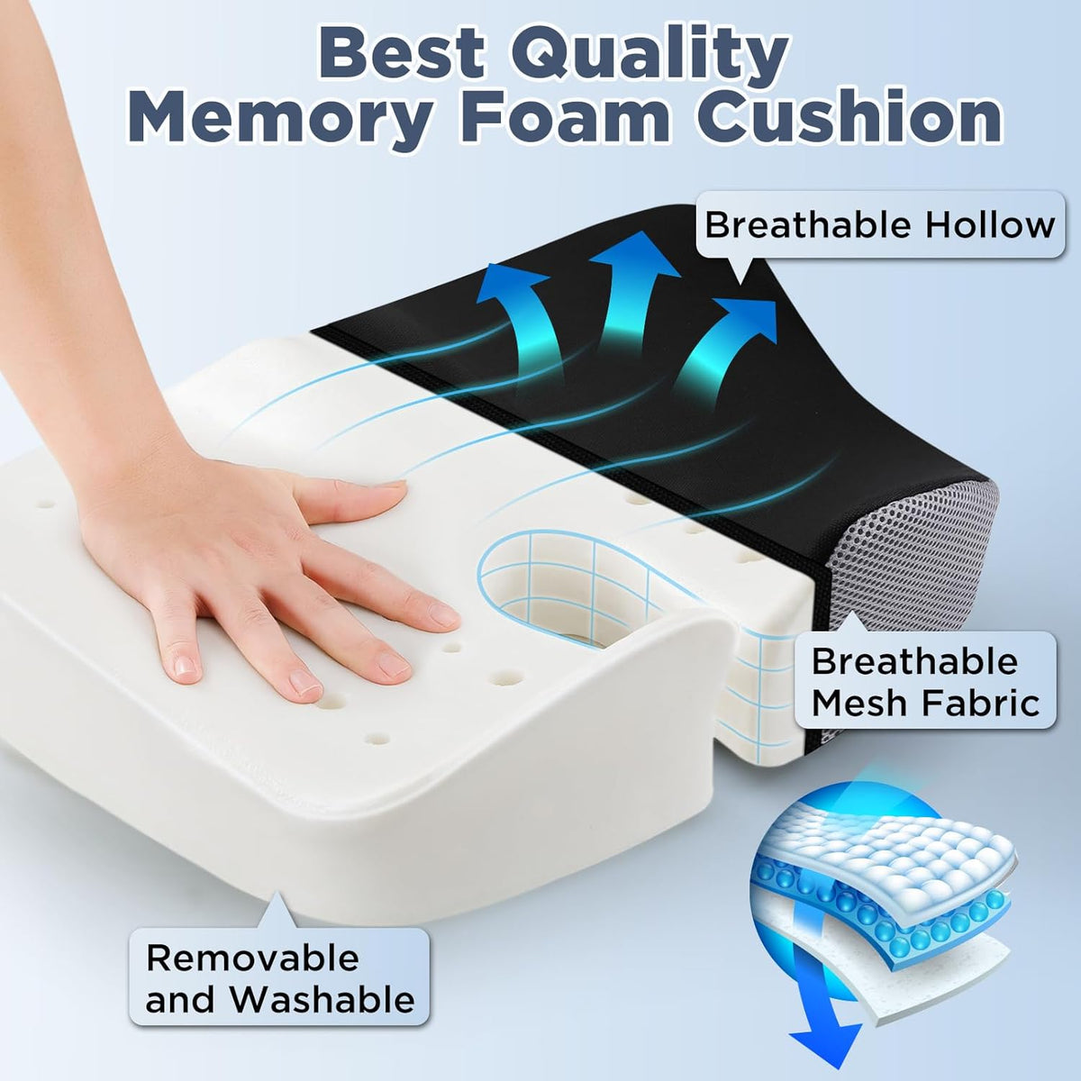 Thick Memory Foam Seat Cushion with extra replacement cushion cover P288631