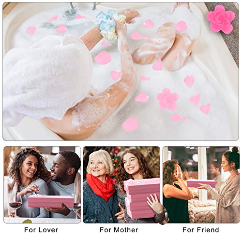 18 PCS Floral Scented Bath Soap Rose Flower Petals Plant Essential Oil Rose Soap Set (Pink) V854369