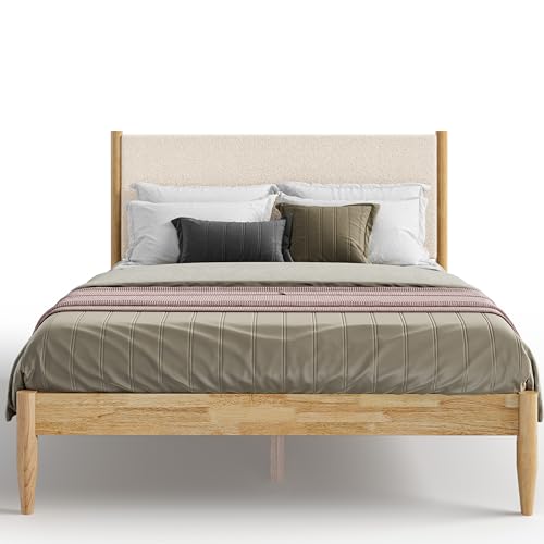 Queen Bed Boucle Platform J582