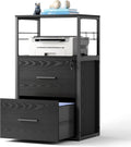 2 Drawer Black Lateral File Cabinet with Lock J962
