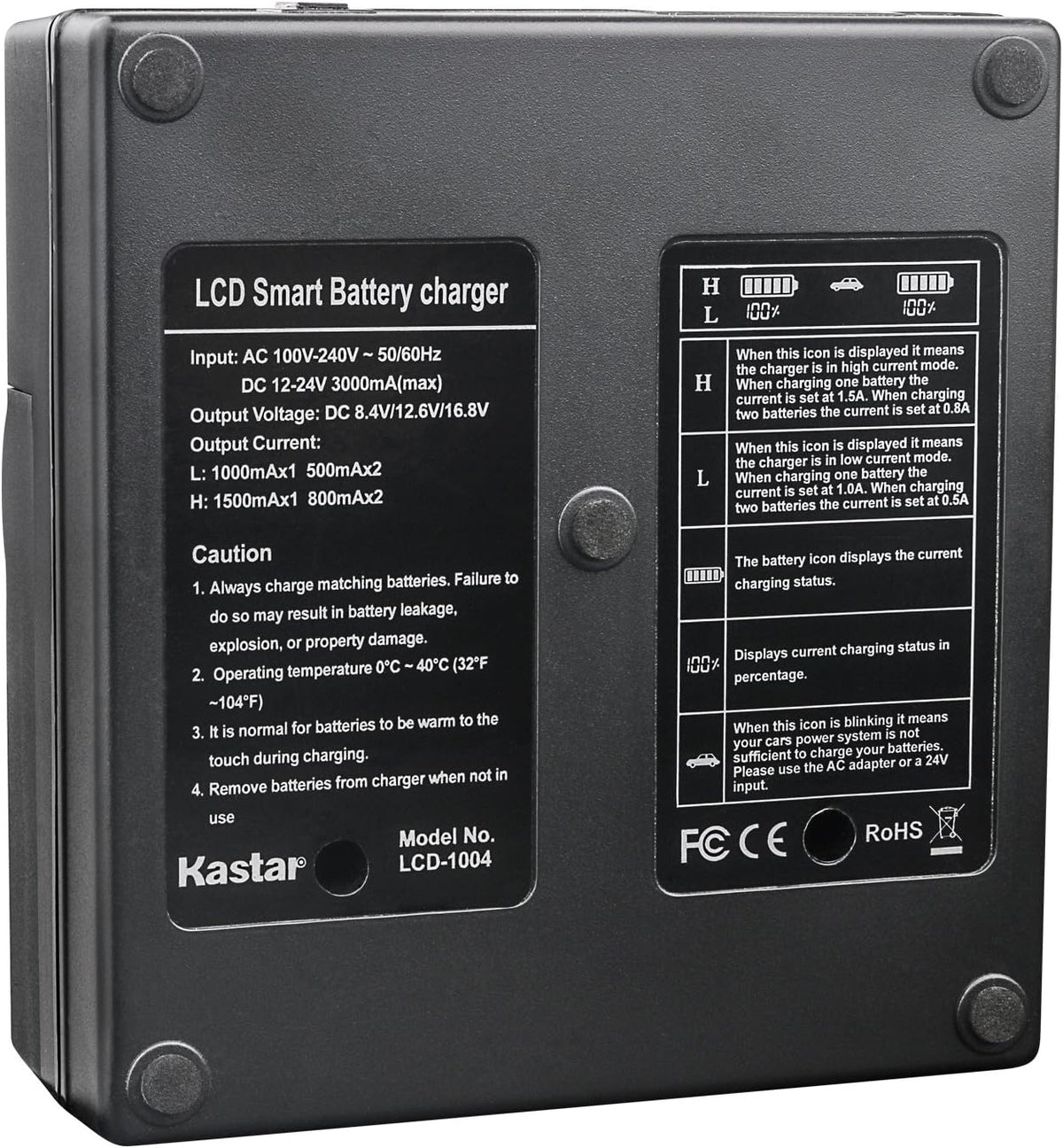 LCD Dual Smart Fast Charger & Battery for Camcorders O938340
