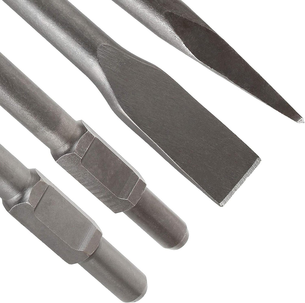 12 inch Demolition Hammer Drill Flat Tip and Bull Point Chisels, Pack of 2 A342654