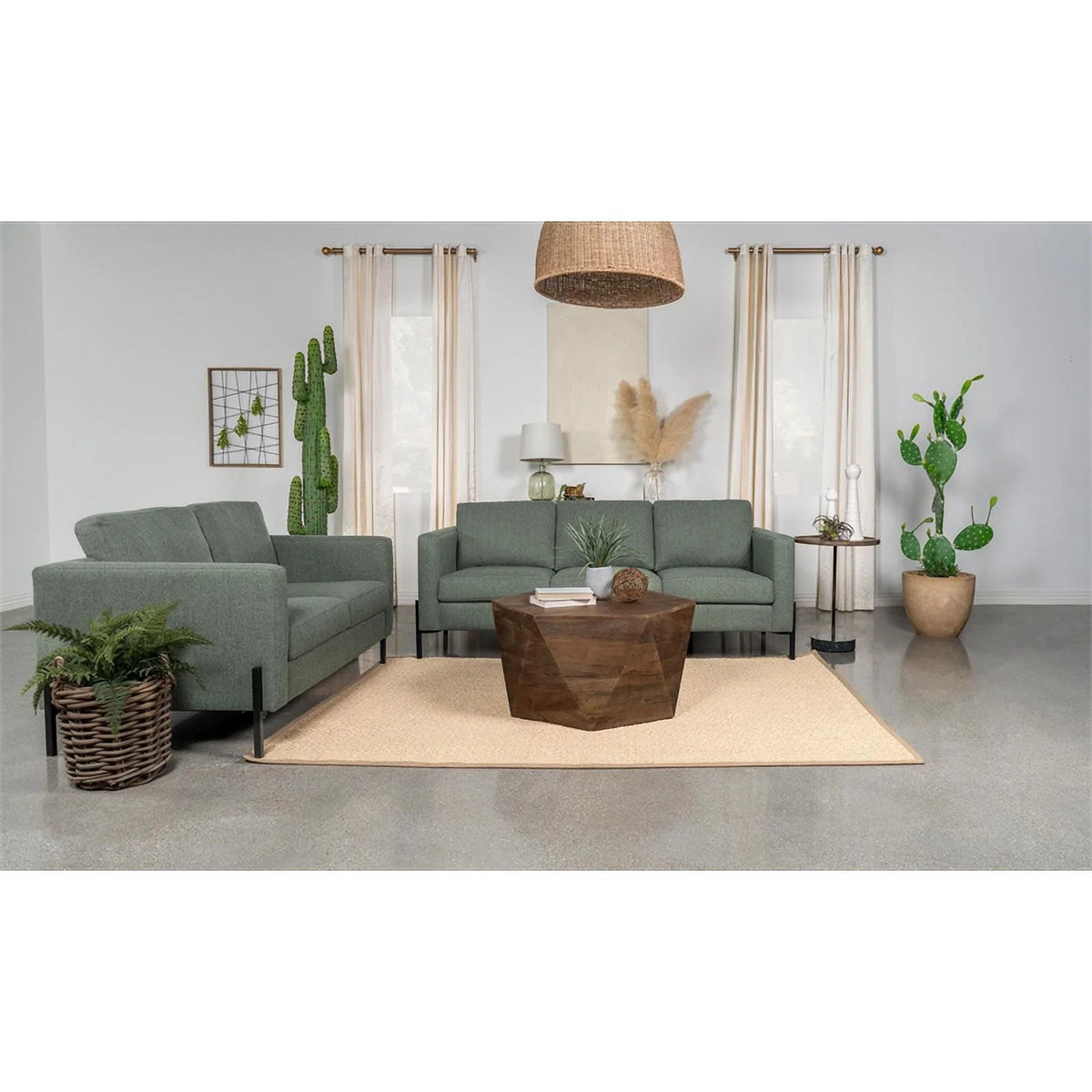 Upholstered Fabric Sofa Set with Track Arms R112527