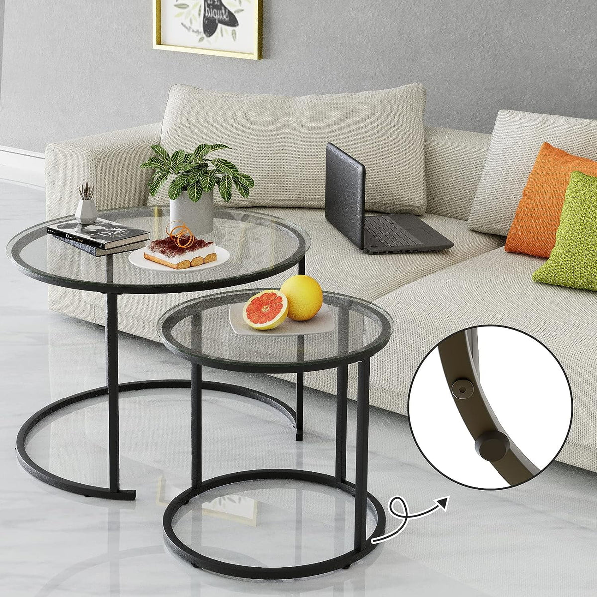 Tempered Glass Round End Table E741786