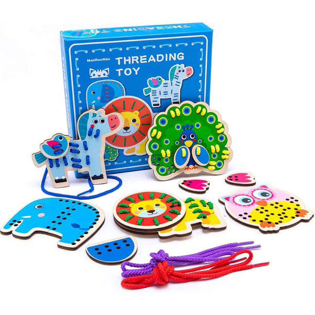 5 Pack Wooden Lacing Cards Montessori Sewing Toys X5487