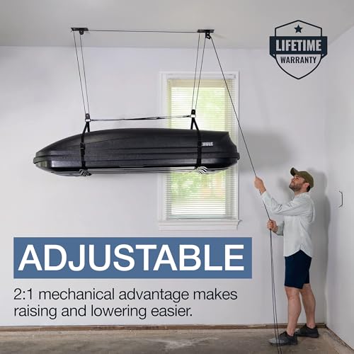 Cargo Box Ceiling Hoist with Pulley Lift System, Fits 8–10 ft Ceilings, Holds 150 lbs V790124
