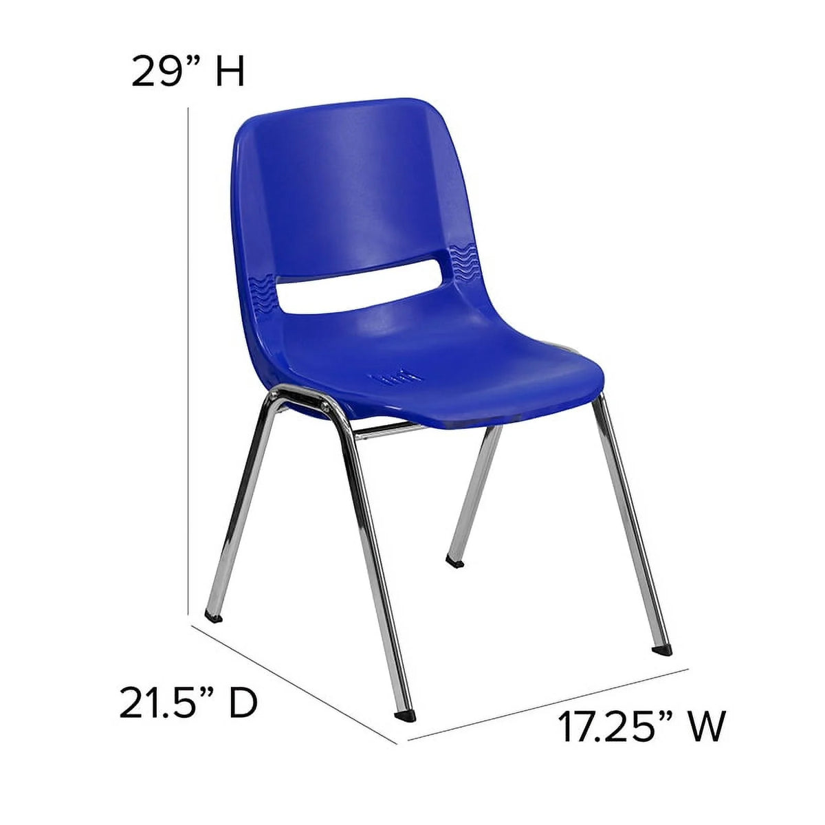 Navy Ergonomic Stack Chair with Chrome Frame U422926