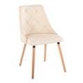 Cream Faux Leather Chair with Tapered Wood Legs Set of 2 M865736