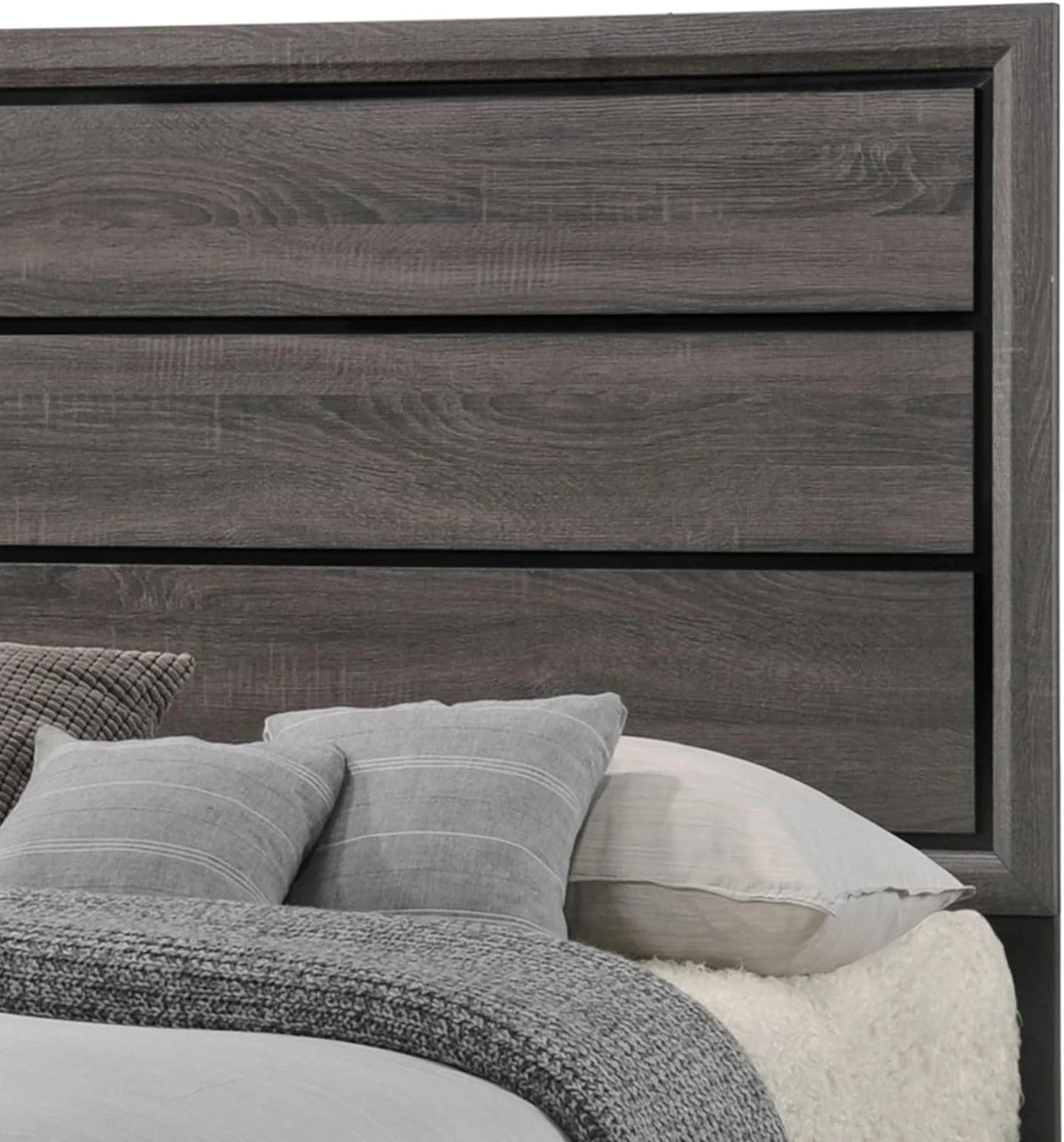 Gray Wooden Bed King Size K93436