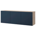 Wall-Mounted Cabinet Combination, Walnut Effect Light gray/notviken Blue, 180x42x64 cm M6263