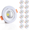 12 Volt Recessed LED Puck Light, 6500K White, 3 inches (12 Pack) S700507