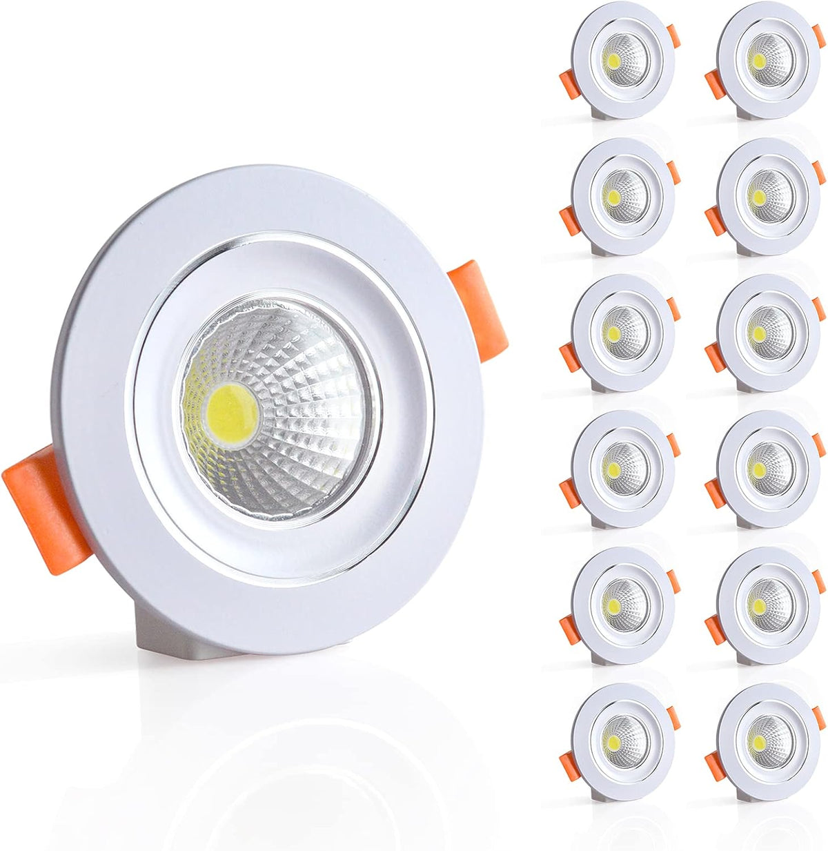 12 Volt Recessed LED Puck Light, 6500K White, 3 inches (12 Pack) S700507