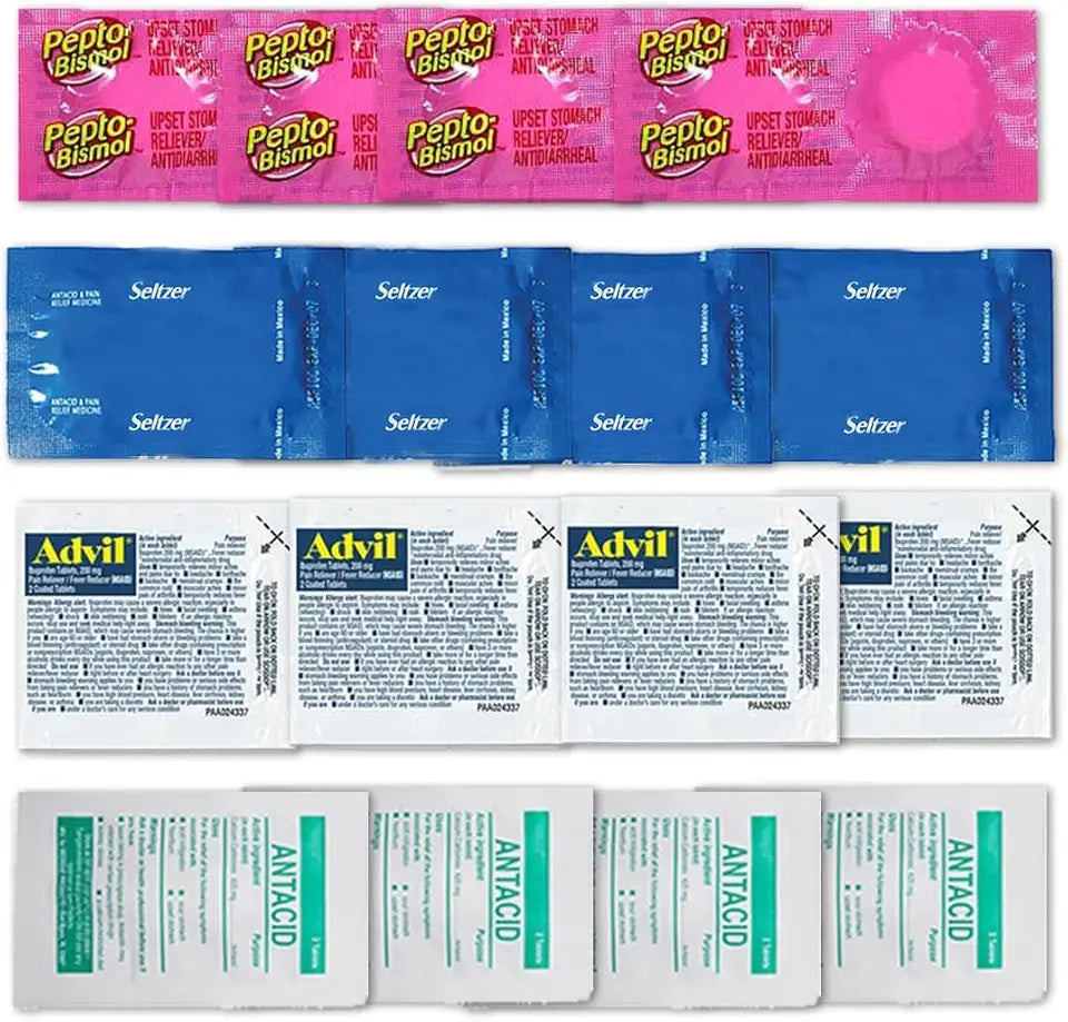 Ibuprofen Sodium Bicarbonate Antacids 48 Pcs Travel Medicine Kit 3 Sets K76846