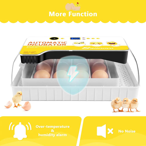 12-24 Eggs Incubator with Automatic Egg Turning and Temperature Control T82403