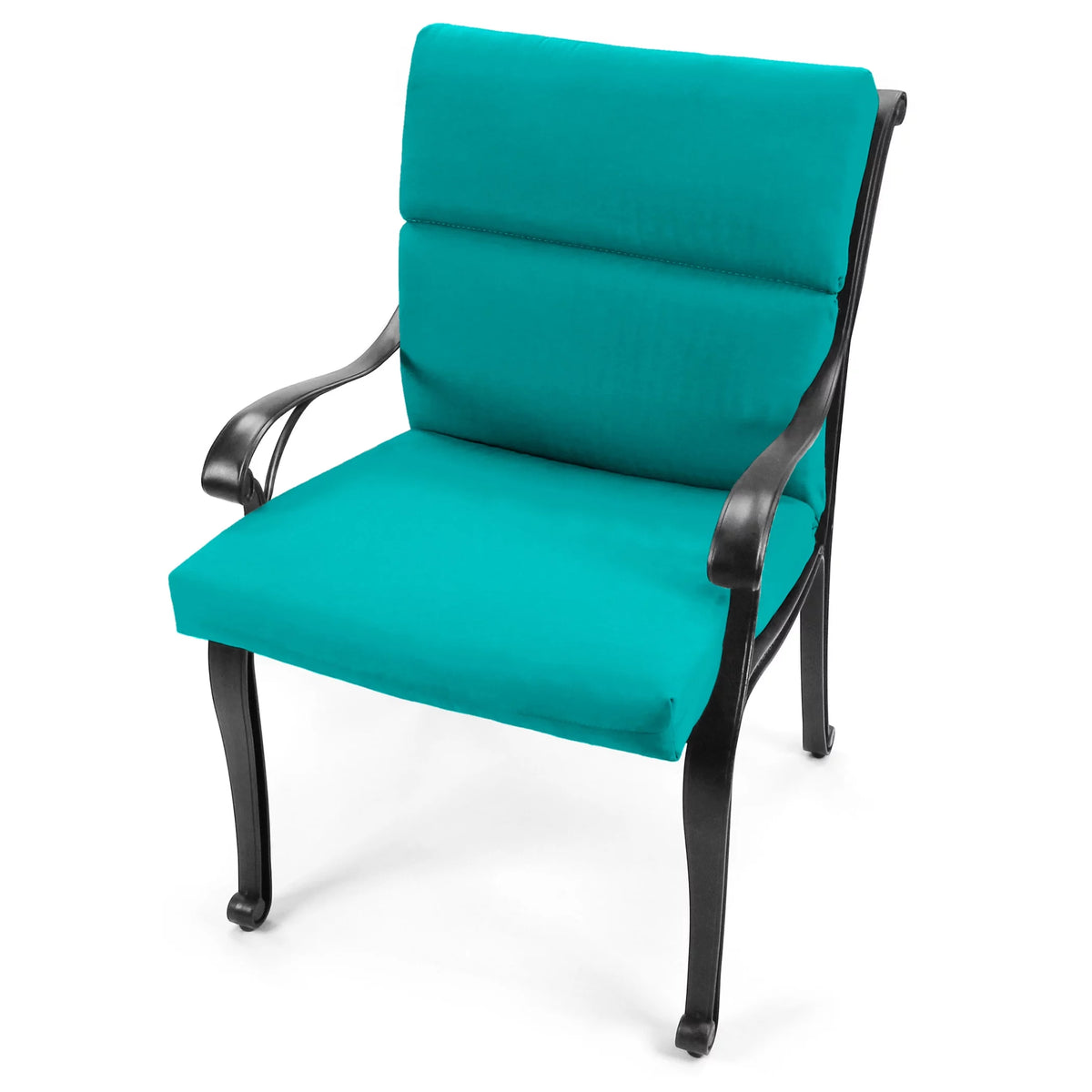 Turquoise Rectangular Outdoor Chair Cushion with Ties D63305