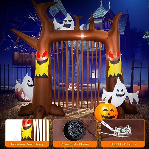 8FT Halloween Inflatable Dead Tree with Ghosts & Pumpkins F26195