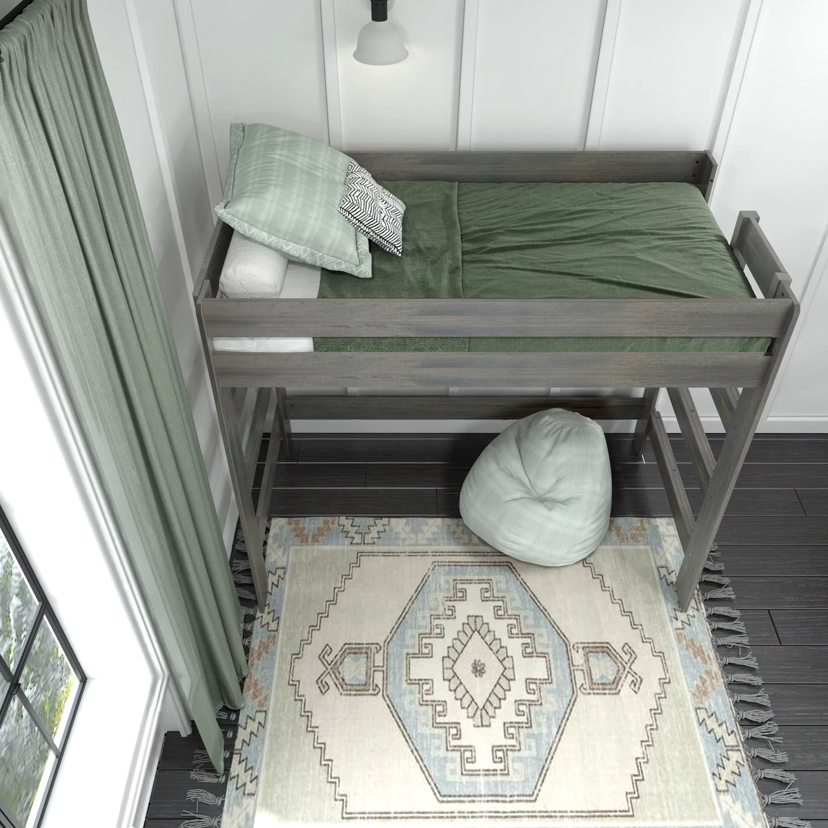 Solid Wood Twin High Loft Bed S220