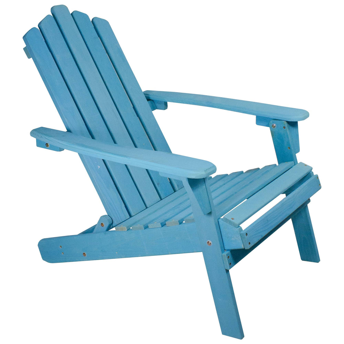 36x22 Blue Classic Folding Wooden Adirondack Chair W7269