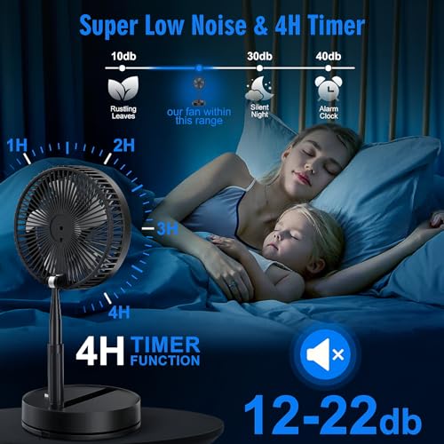 Portable Foldable Rechargeable Oscillating Fan U570380