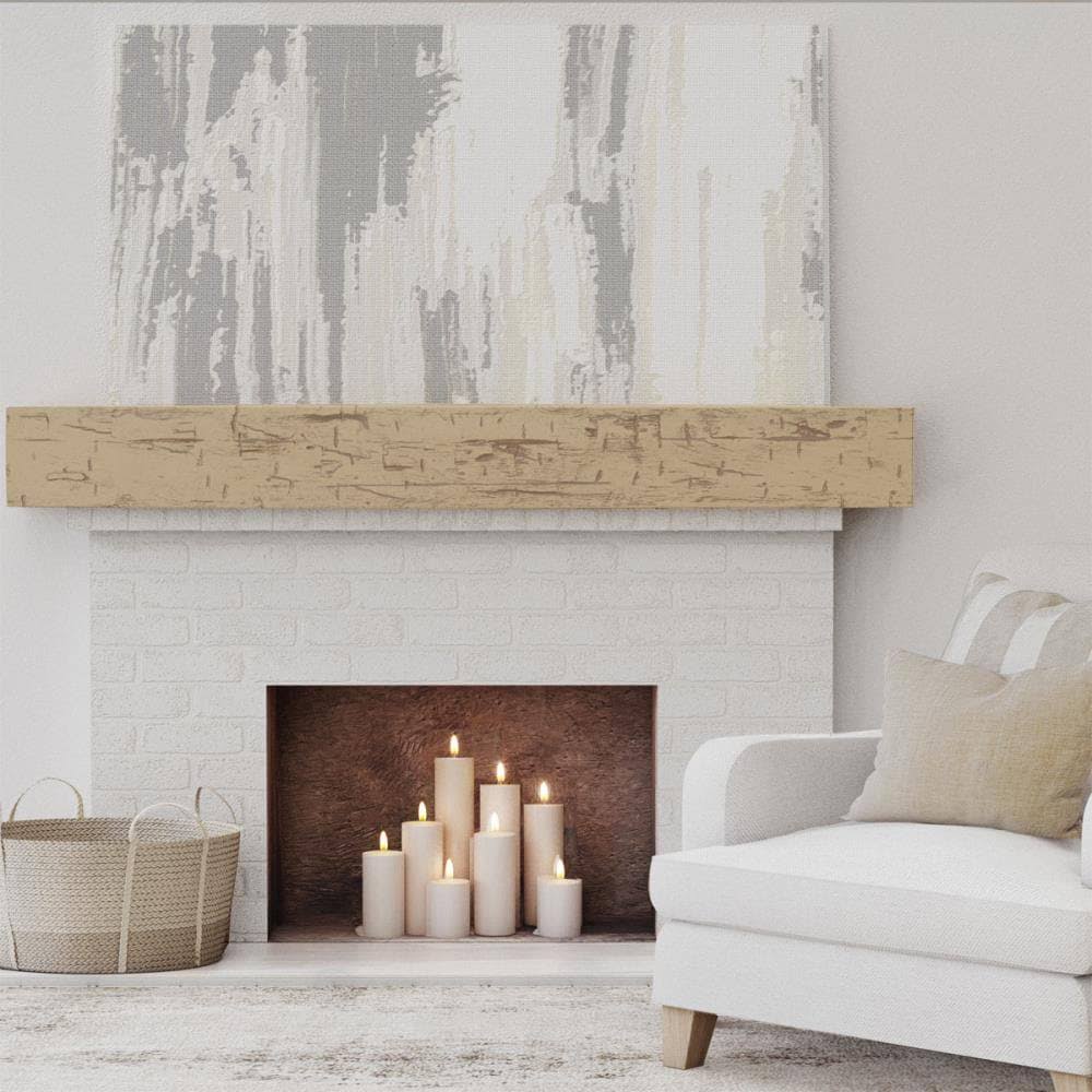 Hand Hewn Faux Wood Fireplace Mantel W2257