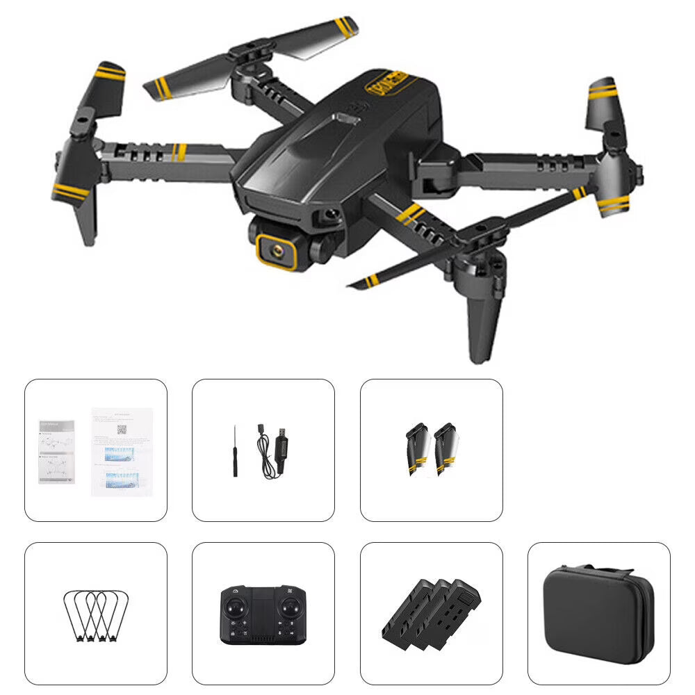 4K HD Dual Camera FPV Foldable Quadcopter with 3 Battery V192766