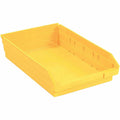 Nestable Shelf Bin, Plastic, Yellow, Lot of 12 A68318