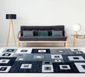 Navy Modern Geometric Accent Rug U802484