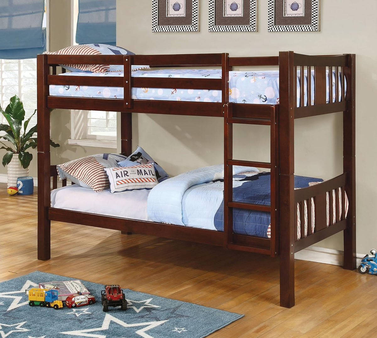 White Twin/Twin Bunk Bed Q166