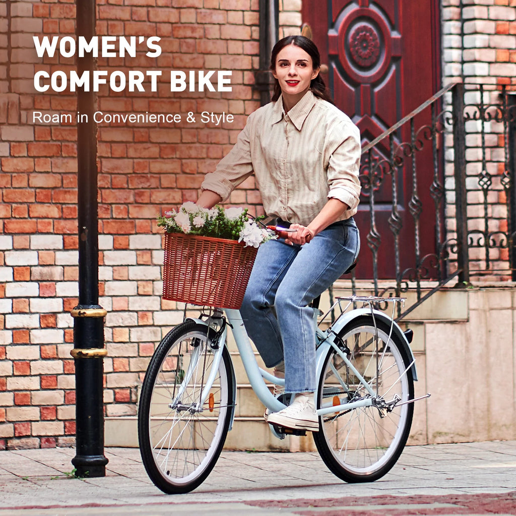 26 Inch Cruiser Bicycle with Basket Rack A31620