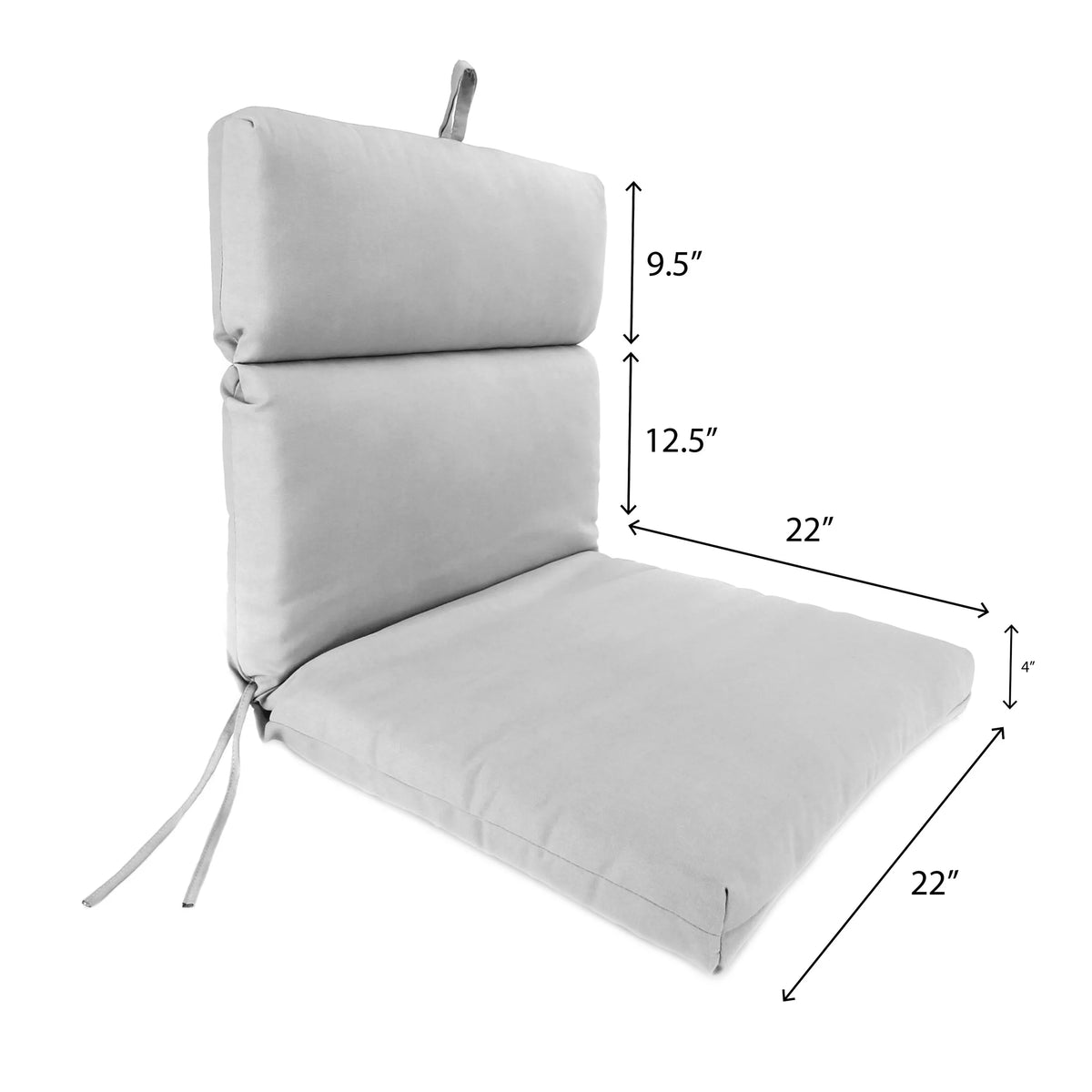 Turquoise Rectangular Outdoor Chair Cushion with Ties D63305