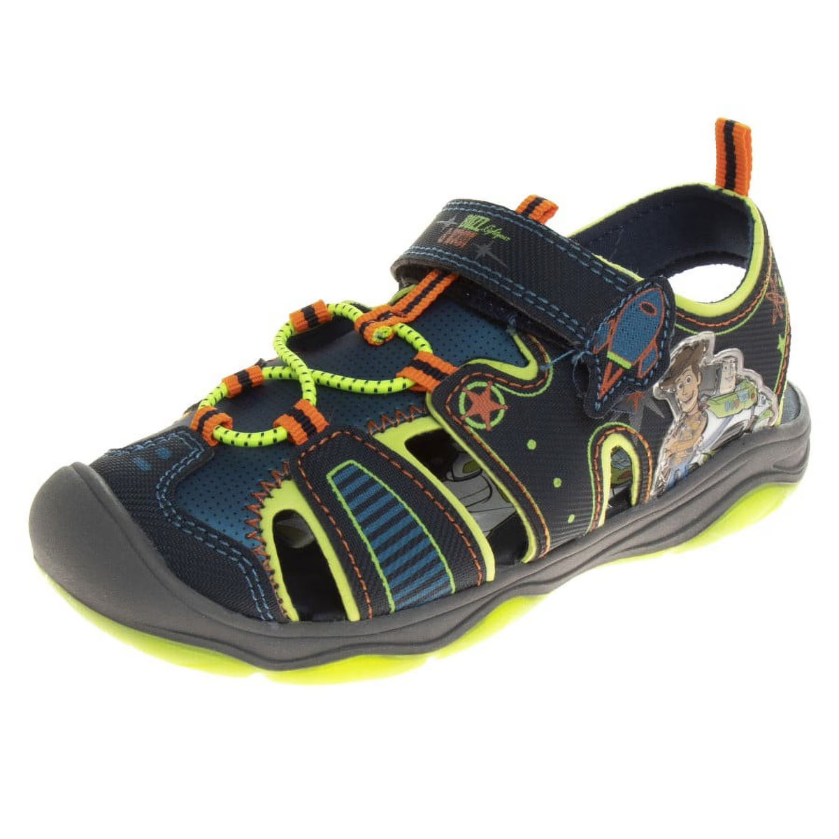 Navy/Lime Boys Toddler Closed-Toe Sport Sandals M1384