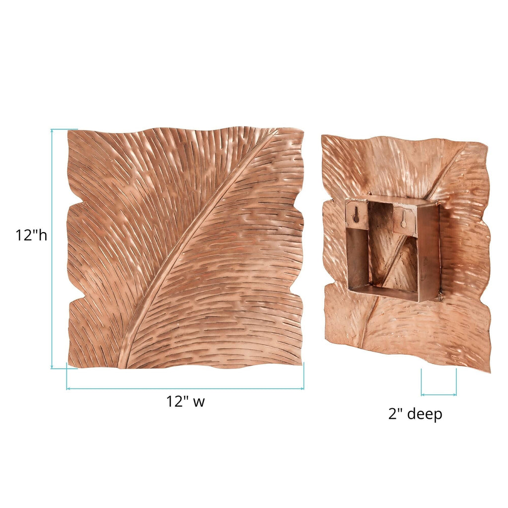Square Leaf Wall Decor with Antique Silver T958318