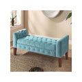 Turquoise Velvet Storage Bench P3755