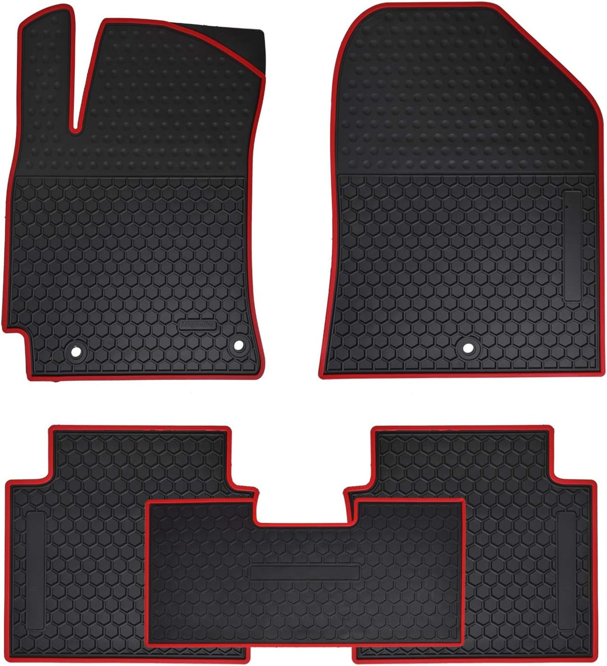 Black Custom Fit Car Floor Mats Front and Rear Row Set M568