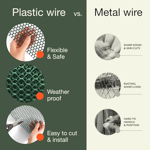 Green Plastic Wire Mesh Fence 15.7IN x 10FT Roll S77380