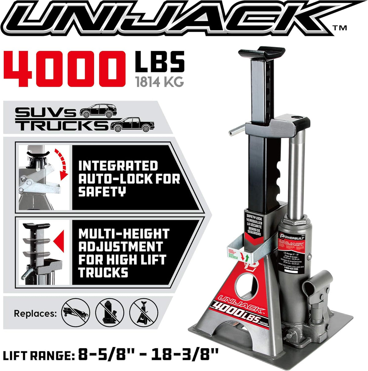 2 Ton Combination Hydraulic Bottle Jack / Jackstand W3142