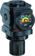 Air Regulator 1/2" NPT with Gauge, 250 psi Max Inlet, Pack of 2 E545414
