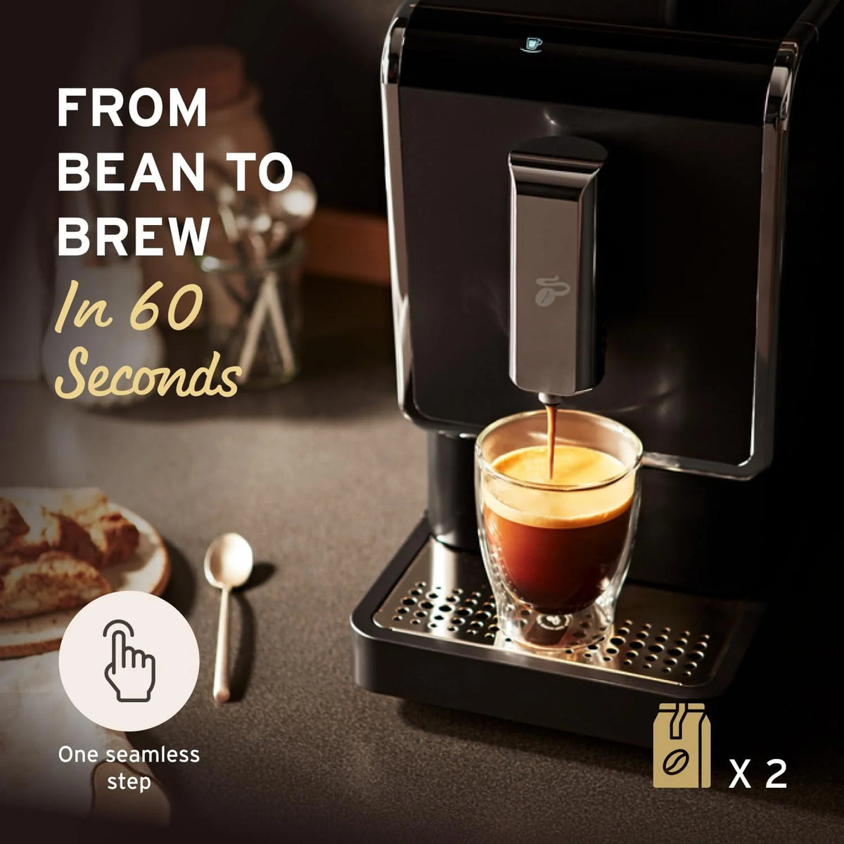 Single Serve Coffee Maker with Built-in Grinder O100