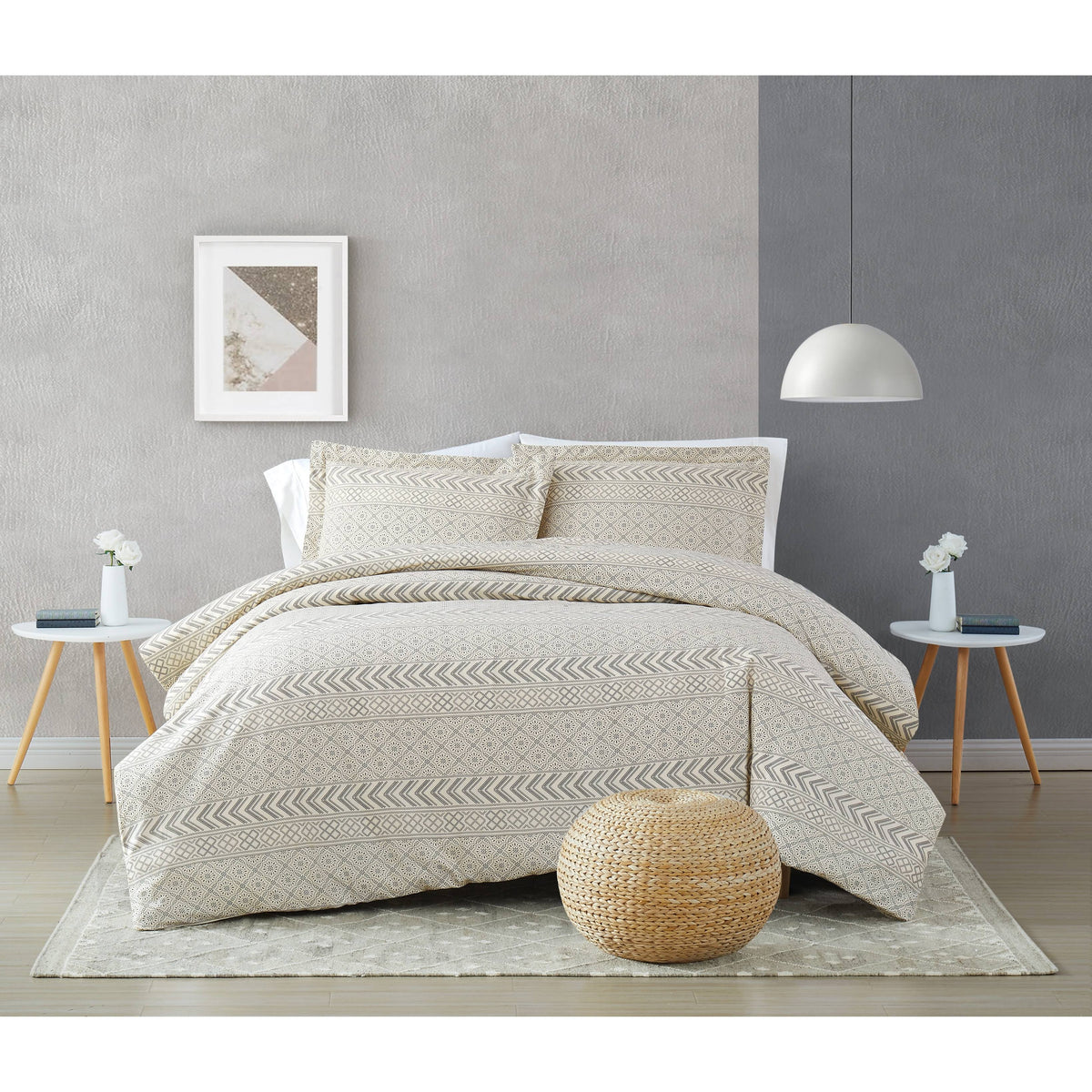 Beige Black Twin XL Comforter Set K708634