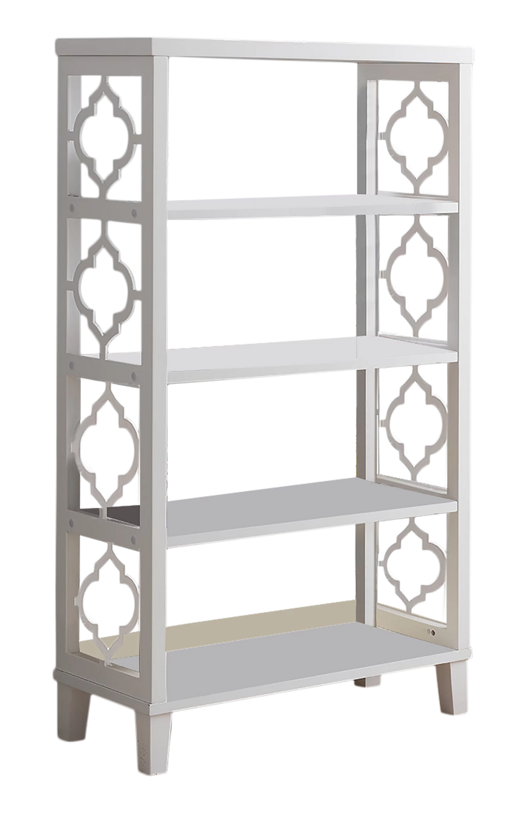 White 5 Tier Wood Bookcase F606