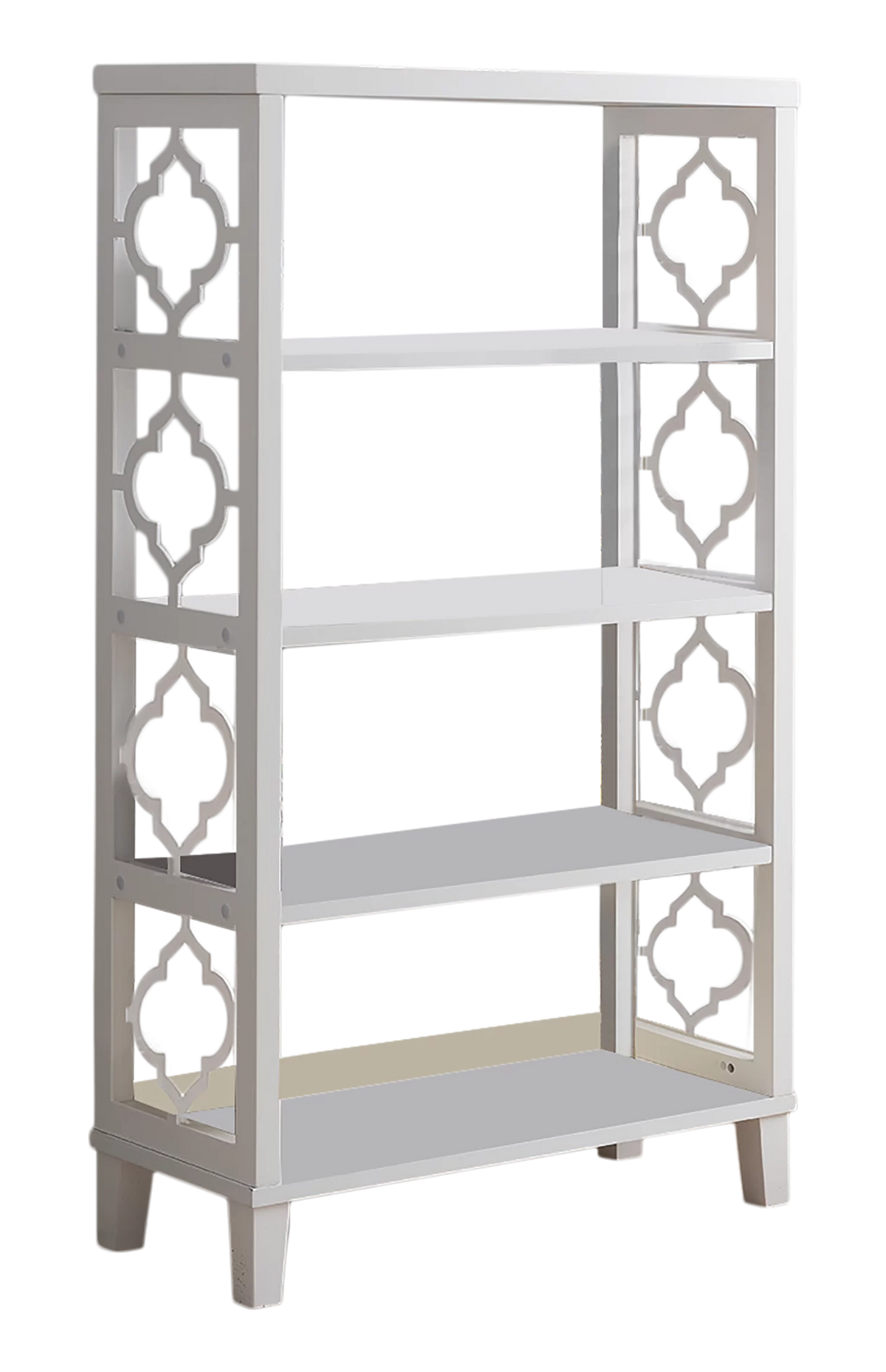 White 5 Tier Wood Bookcase F606