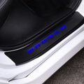 Carbon Fiber Vinyl Sticker Car Door Sill Protector Scuff Plate Pack of 2 V148