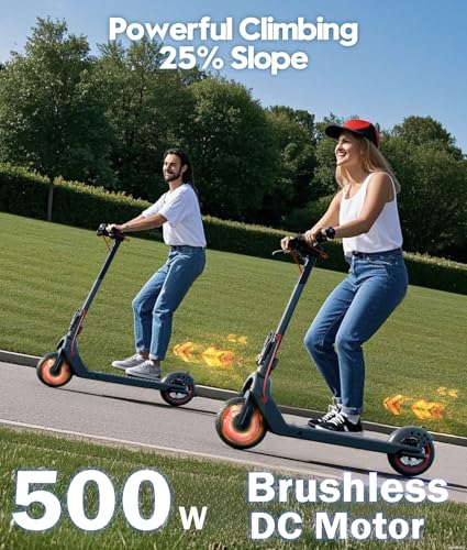 Electric Scooter, 350W/500W, 8.5" Tires, 21 Miles Range, 16/19Mph, Folding E-Scooter with Dual Braking, APP Control E7235