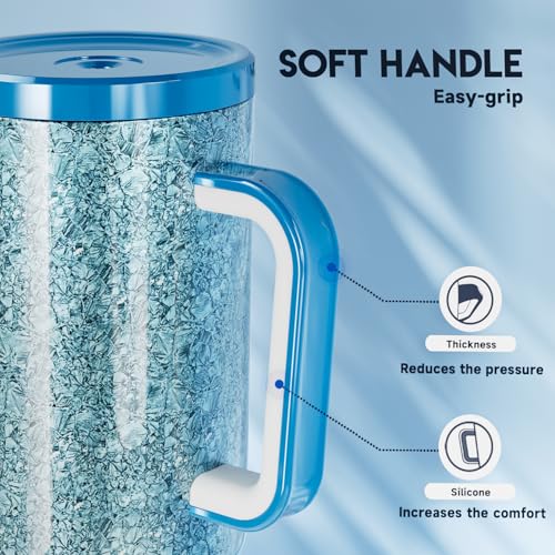 40oz Insulated Stainless Steel Tumbler with Handle and Straw V421410