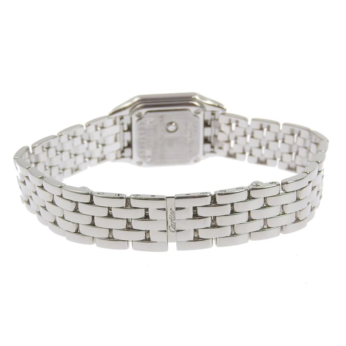 Pre-Owned Mini Panthère Diamond Bezel K18 White Gold Quartz Analog Display Silver Dial Watch J485
