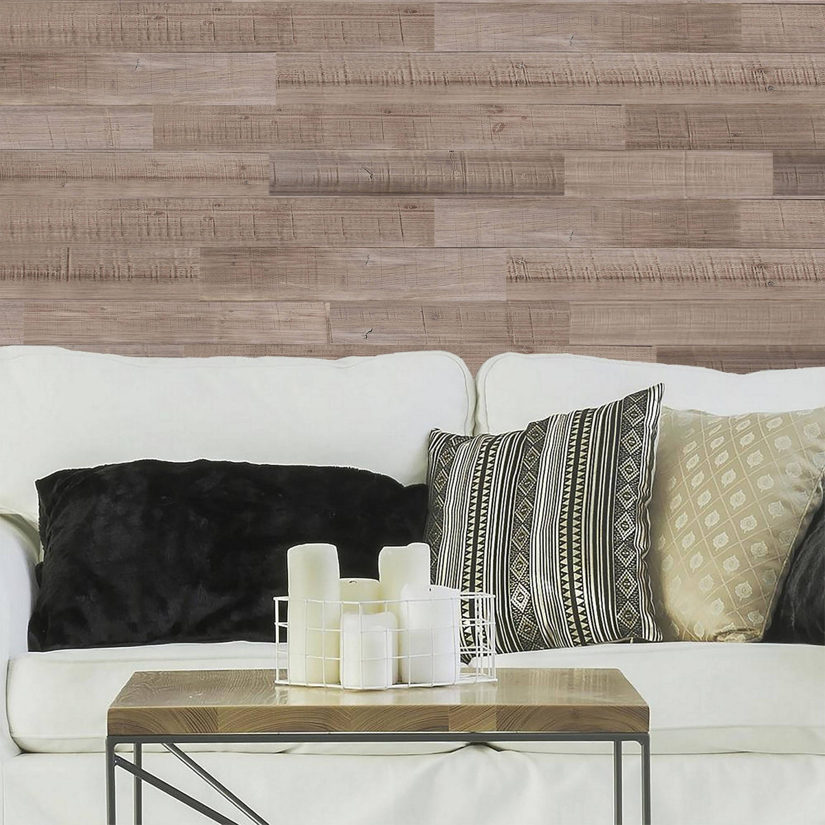Reclaimed Peel & Stick Solid Wood Wall Paneling G54225