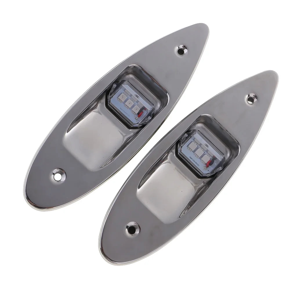 12V Stainless Steel Marine Boat Lights (Green & Red) N724