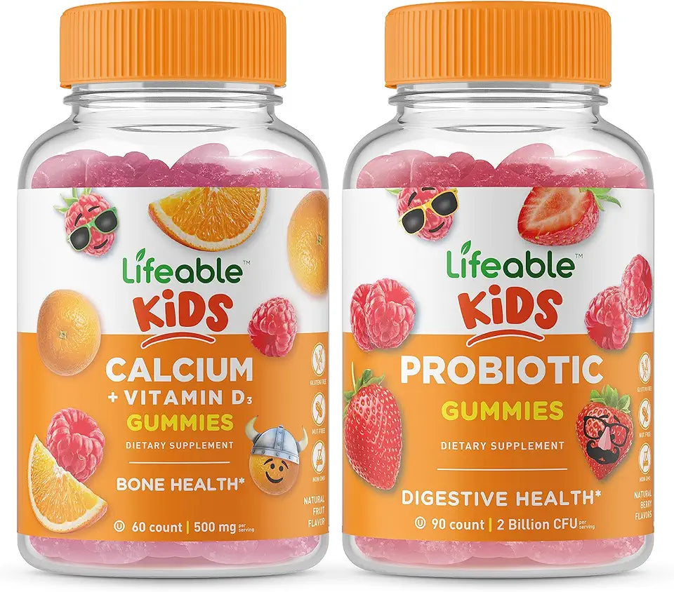 Calcium with Vitamin D Kids Probiotic 2 Billion CFU Gummies U924083